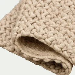 alinea Descente De Lit*Tapis en laine et coton - 60x90cm Beige