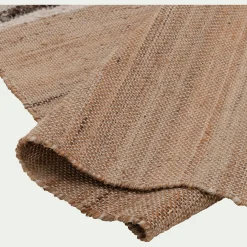 alinea Tapis En Laine|Tapis En Jute*Tapis en laine et jute à motifs rayés finition franges 160x230cm - Naturel
