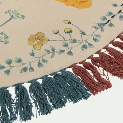 alinea Matelas Enfant|Tapis Chambre Enfant*Tapis enfant en coton tissé plat imprimé motifs fleurs d120cm - multicolore Rose