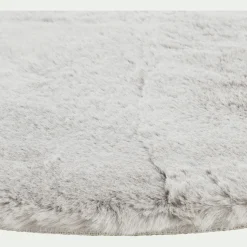 alinea Descente De Lit|Tapis Uni*Tapis imitation fourrure - D120cm Gris