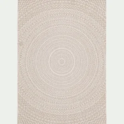 alinea Tapis Exterieur|Tapis D'Extérieur*Tapis intérieur et extérieur à motifs en tissu recyclé 120x170cm - écru Blanc