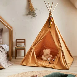 alinea Matelas Enfant|Tapis Chambre Enfant*Tapis pour tipi 100x100cm- nèfle Beige