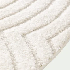 alinea Descente De Lit*Tapis rond à motifs circulaires D120cm - blanc écru Beige