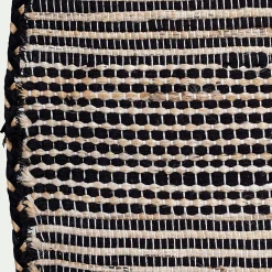 alinea Tapis En Jute|Tapis De Salon*Tapis rond en coton recyclé et jute - D160cm Noir