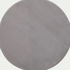 alinea Descente De Lit|Tapis Uni*Tapis rond imitation fourrure - restanque D70cm Gris
