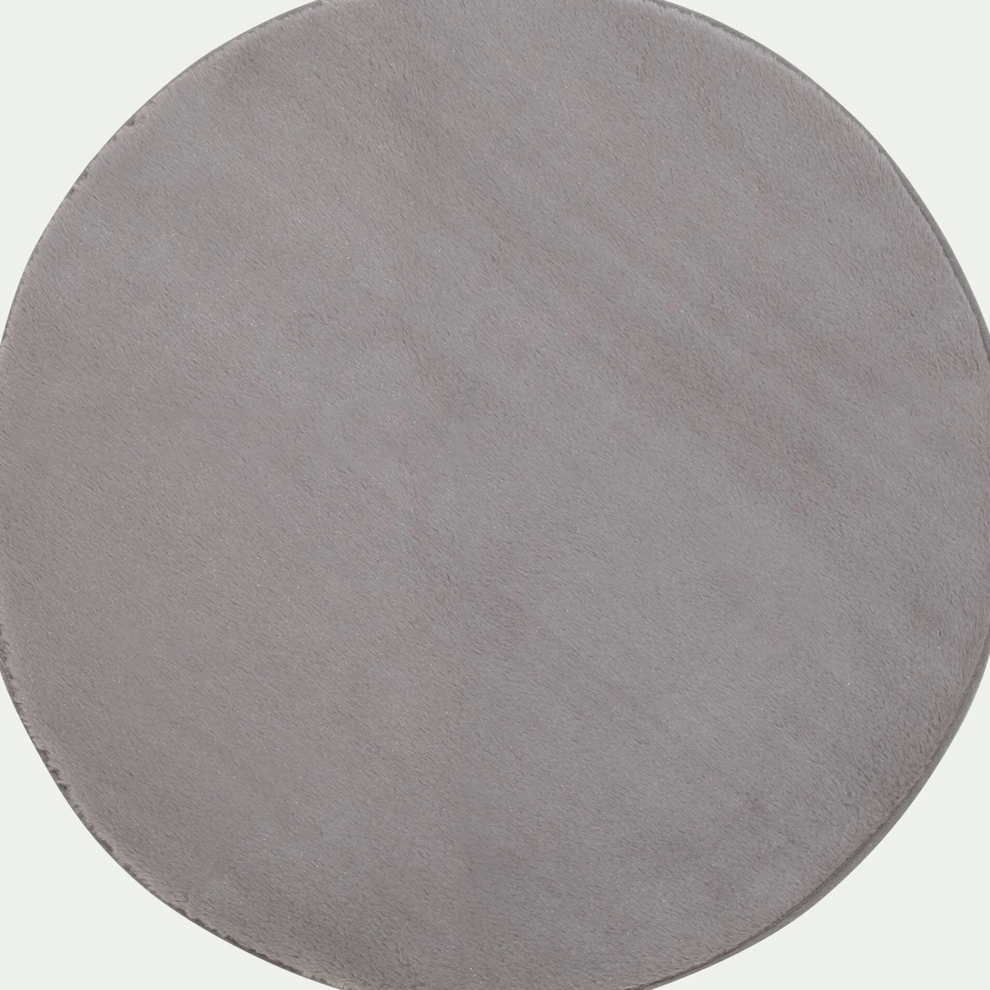 alinea Descente De Lit|Tapis Uni*Tapis rond imitation fourrure - restanque D70cm Gris