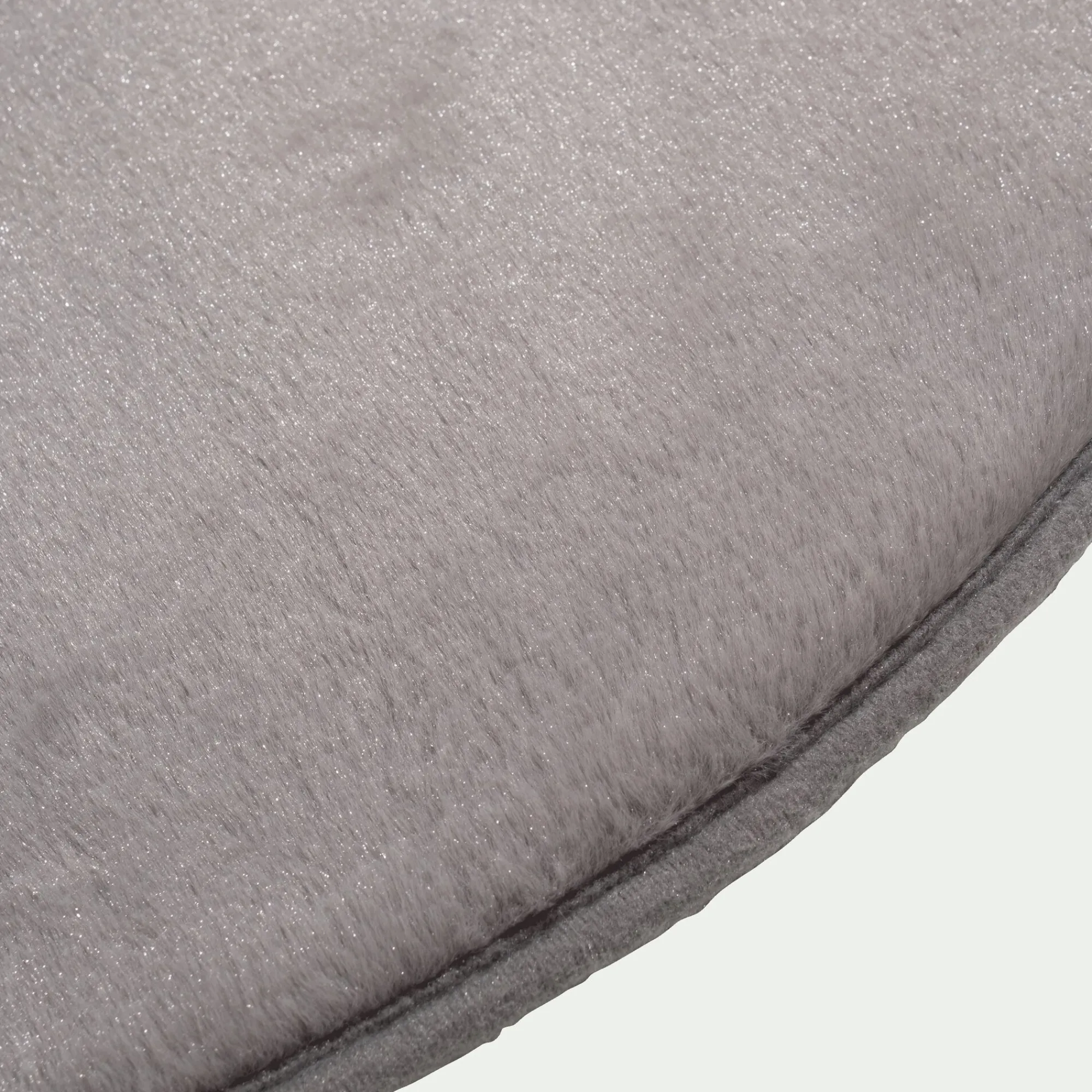alinea Descente De Lit|Tapis Uni*Tapis rond imitation fourrure - restanque D70cm Gris