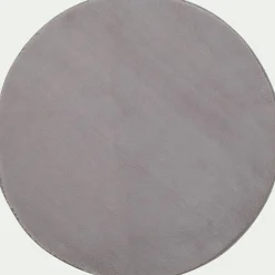 alinea Descente De Lit|Tapis Uni*Tapis rond imitation fourrure - restanque D70cm Gris
