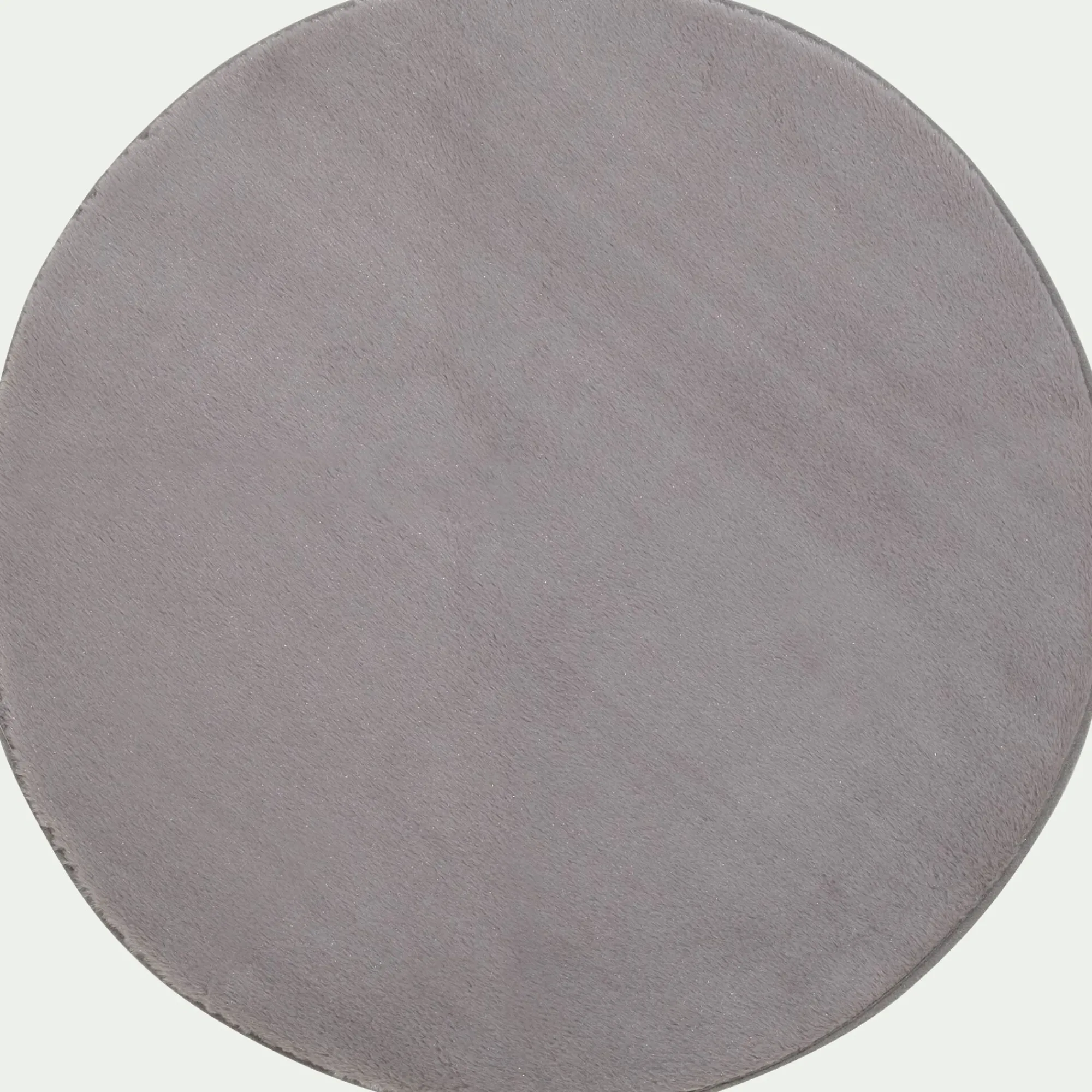 alinea Descente De Lit|Tapis Uni*Tapis rond imitation fourrure - restanque D70cm Gris