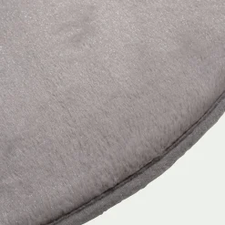 alinea Descente De Lit|Tapis Uni*Tapis rond imitation fourrure - restanque D70cm Gris