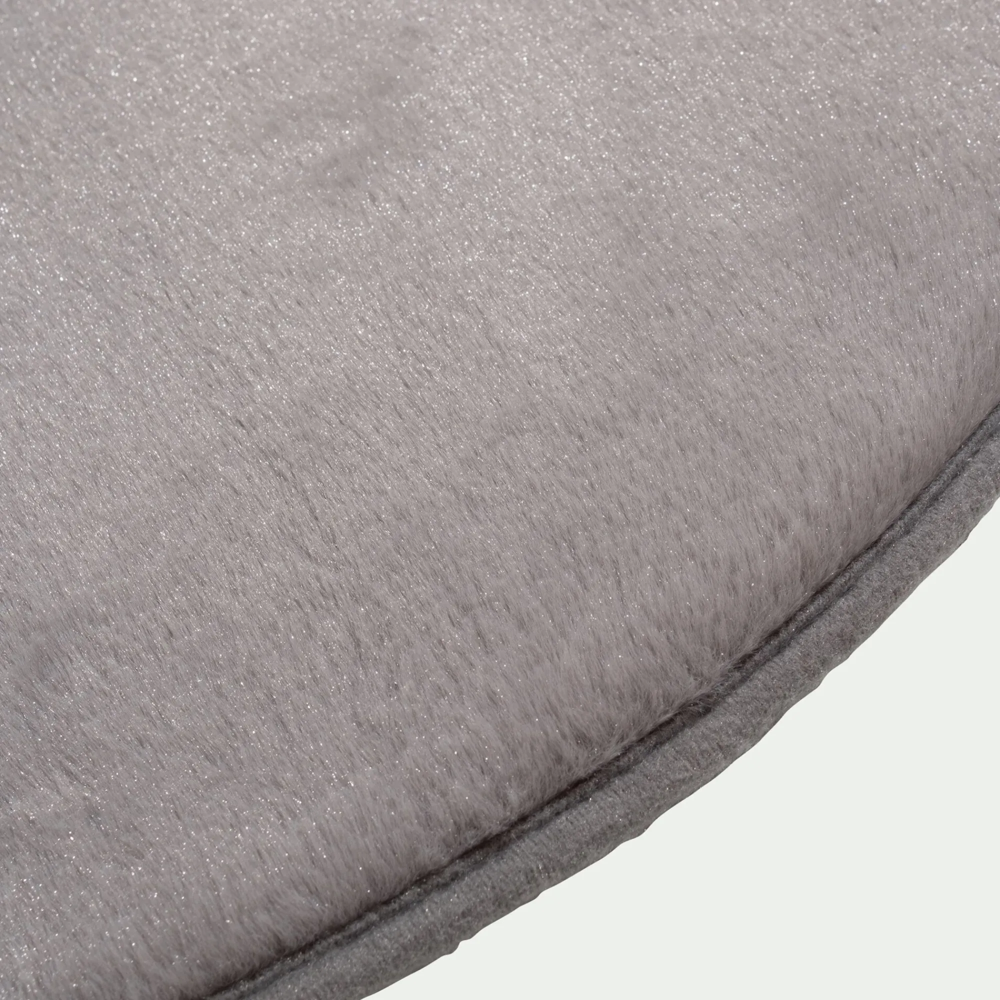 alinea Descente De Lit|Tapis Uni*Tapis rond imitation fourrure - restanque D70cm Gris