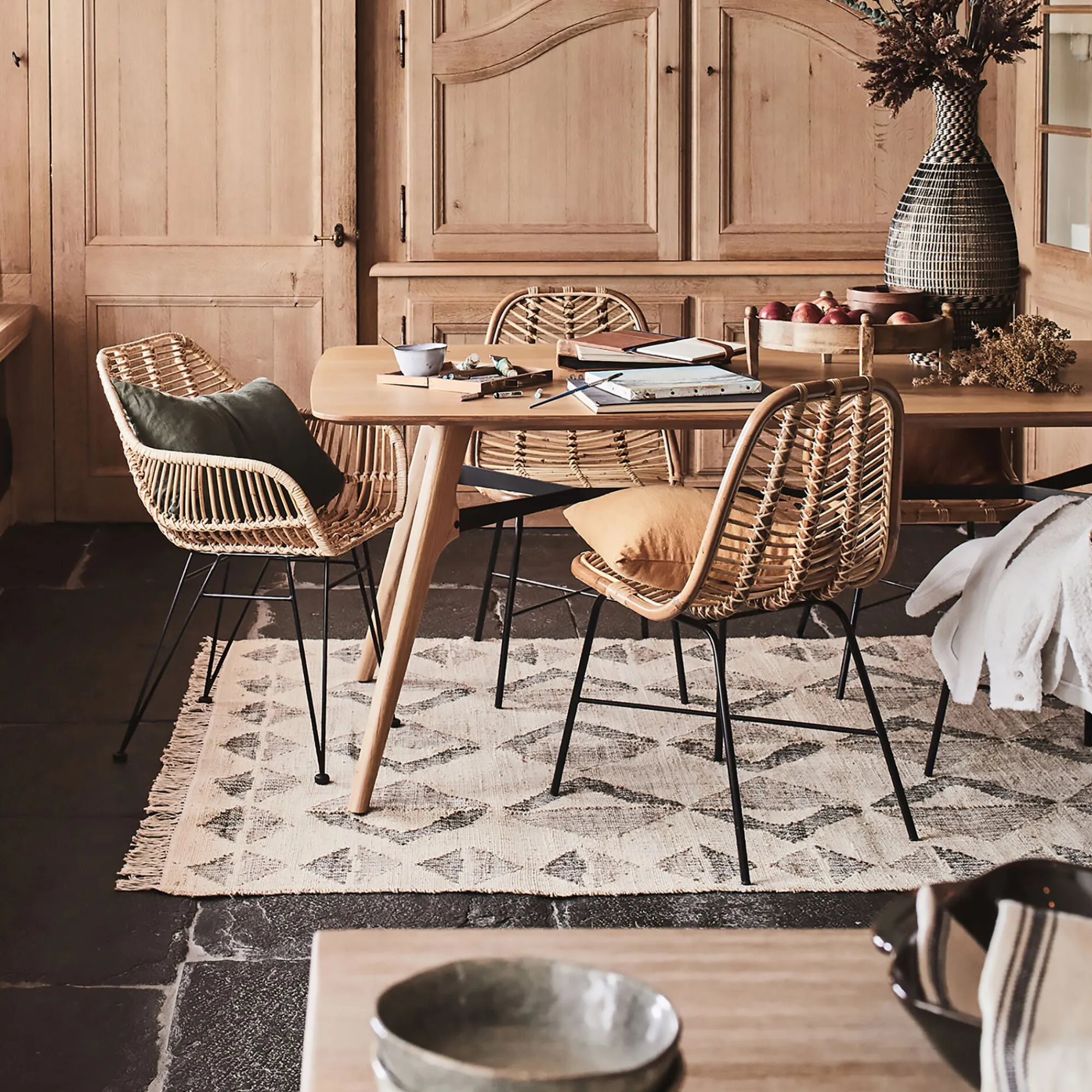 alinea Tapis En Jute|Tapis De Salon*Tapis tissé en jute et coton - 160x230cm Beige