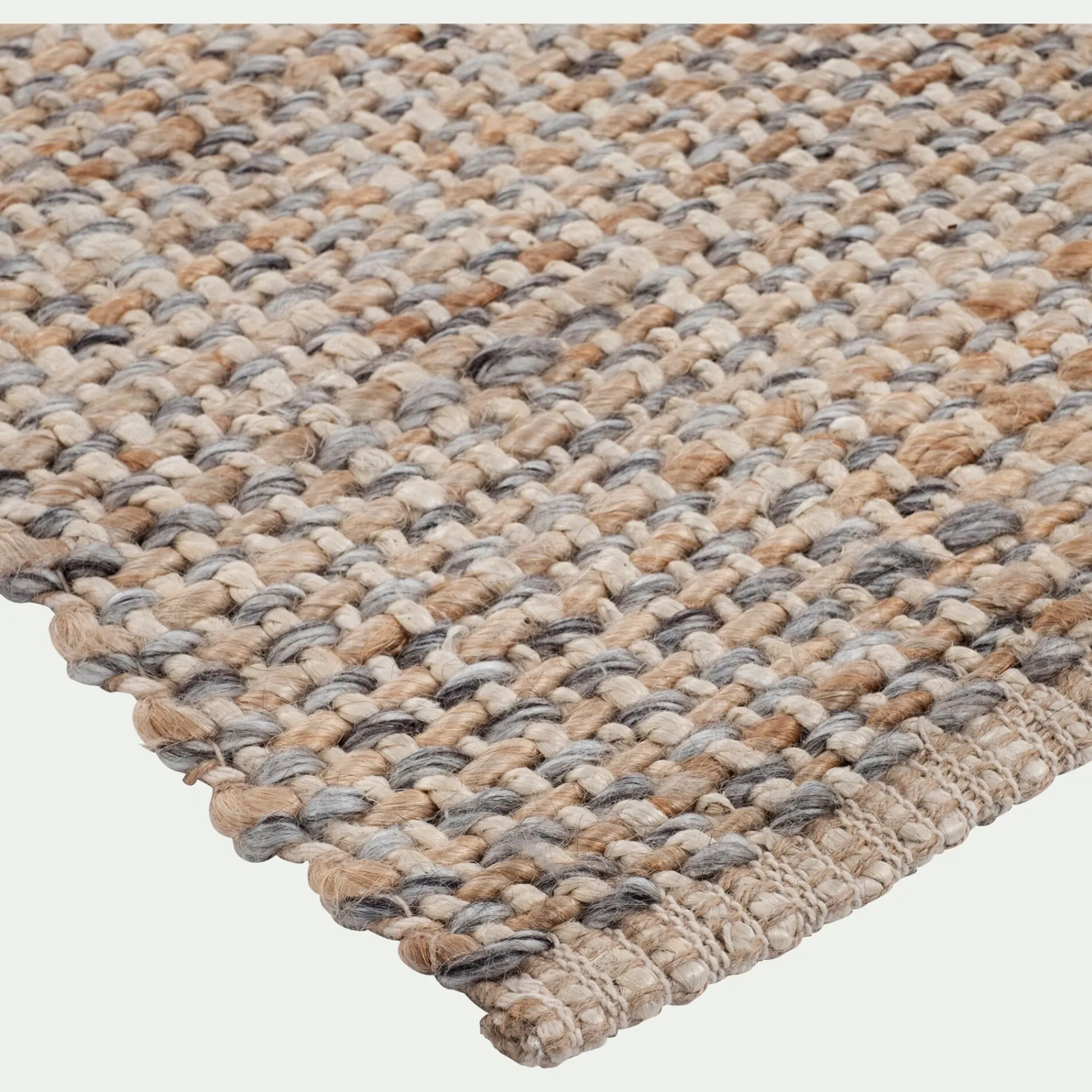 alinea Tapis En Jute|Tapis De Salon*Tapis tressé en jute - 120x170cm Naturel