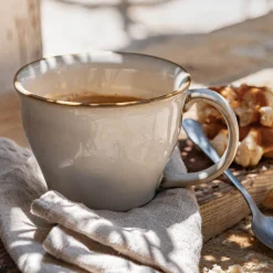 alinea Vaisselle Petit Déjeuner|Tasse Et Mug*Tasse avec anse en grès D11cm - alpilles Beige