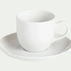 alinea Vaisselle Petit Déjeuner|Tasse Et Mug*Tasse avec sous-tasse en porcelaine qualité hôtelière 12cl Blanc