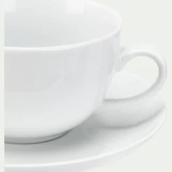 alinea Vaisselle Petit Déjeuner|Tasse Et Mug*Tasse et soucoupe en porcelaine - 45cl Blanc