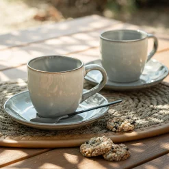 alinea Vaisselle Petit Déjeuner|Tasse Et Mug*Tasse et soucoupe petit-déjeuner en grès 22cl - Vert
