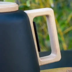 alinea Vaisselle Petit Déjeuner|Cafetière Et Théière*Théière en fonte et bois 1L - Noir
