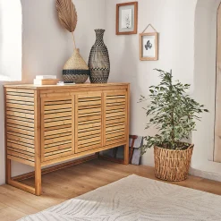 alinea Rangement De Salle De Bain*Top double pour meuble sous-vasque 120cm Bois clair