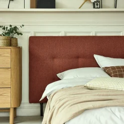 alinea Tête De Lit*Tête de lit capitonnée en tissu L182cm - terracotta Rouge