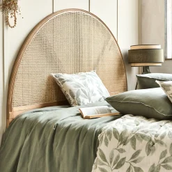 alinea Tête De Lit*Tête de lit ronde en chêne et rotin L170cm - Bois clair