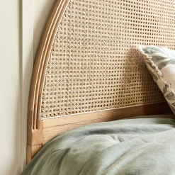 alinea Tête De Lit*Tête de lit ronde en chêne et rotin L170cm - Bois clair