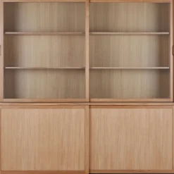 alinea Buffet De Salle À Manger|Buffet*Vaisselier 4 portes en bois L212cm - Bois clair