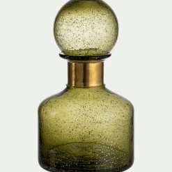 alinea Décoration À Poser|Vase*Vase bouteille en verre bullé H26cm - Vert