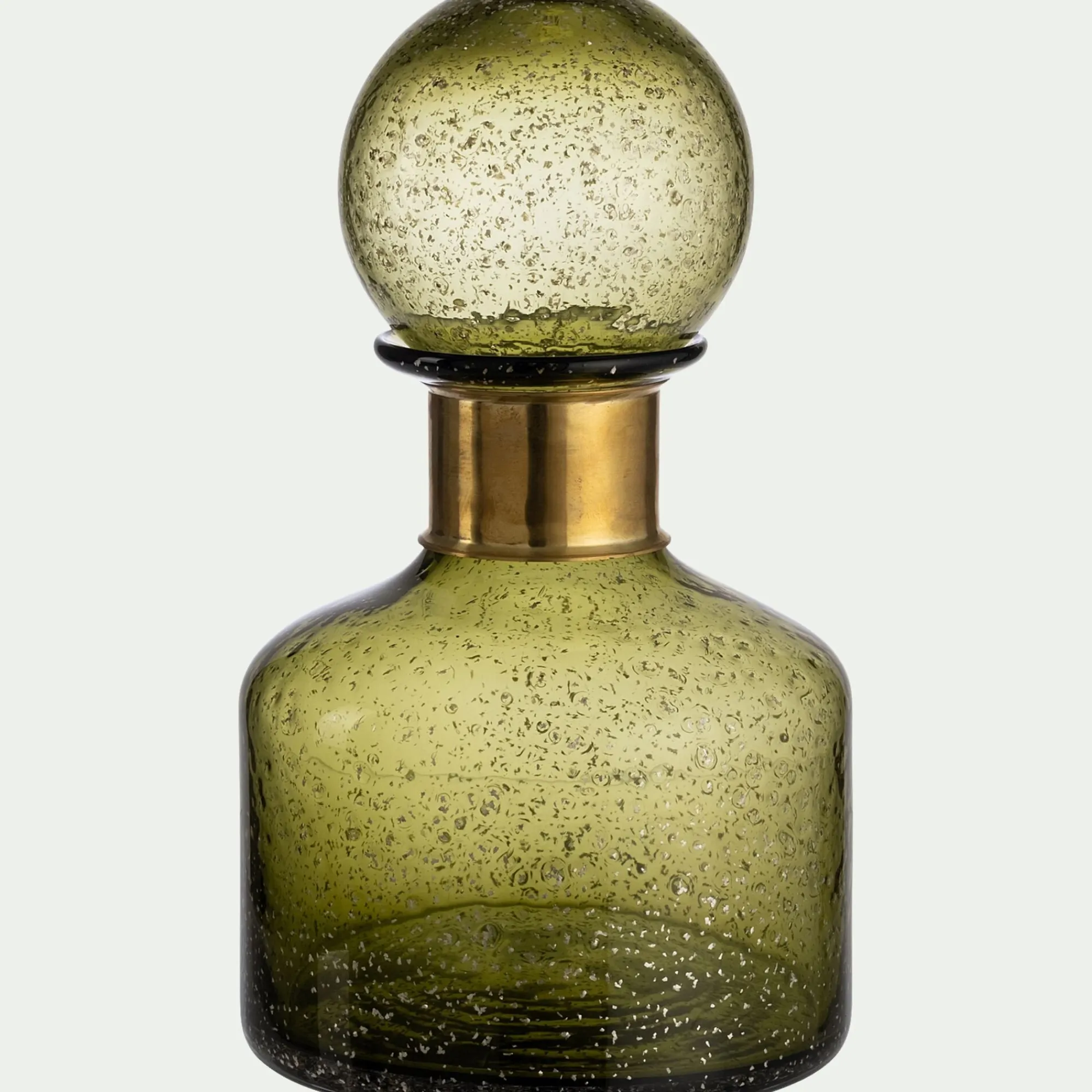 alinea Décoration À Poser|Vase*Vase bouteille en verre bullé H26cm - Vert