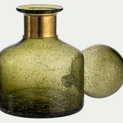alinea Décoration À Poser|Vase*Vase bouteille en verre bullé H26cm - Vert