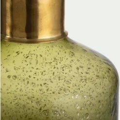 alinea Décoration À Poser|Vase*Vase bouteille en verre bullé H26cm - Vert