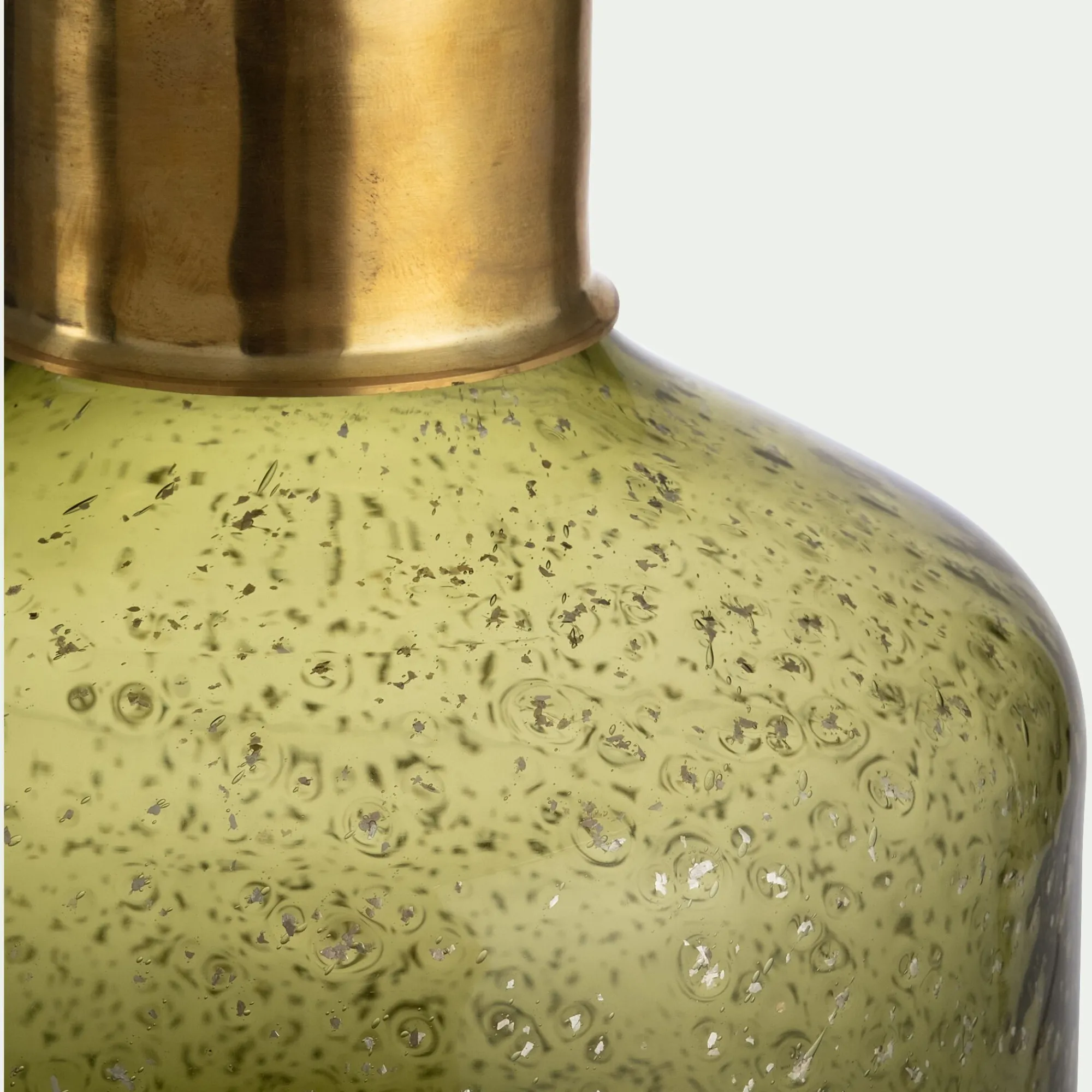 alinea Décoration À Poser|Vase*Vase bouteille en verre bullé H26cm - Vert