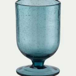 alinea Verre À Pied|Verre À Vin*Verre à pied en verre bullé 25cl - Bleu