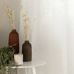 alinea Voilage*Voilage à œillets en coton motif Jasmin 140x250cm - Blanc