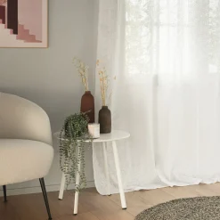 alinea Voilage*Voilage à œillets en coton motif Jasmin 140x250cm - Blanc