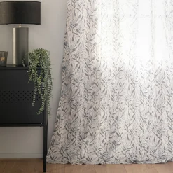 alinea Voilage*Voilage à œillets en coton motif Oranger 140x250cm - Blanc