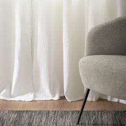 alinea Voilage*Voilage à œillets en double gaze de coton finition franges 130x250cm - écru Blanc