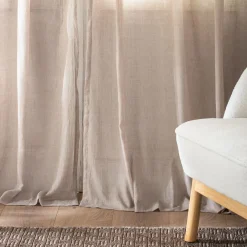 alinea Voilage*Voilage à nouettes en polyester et coton 130x250cm - alpilles Beige