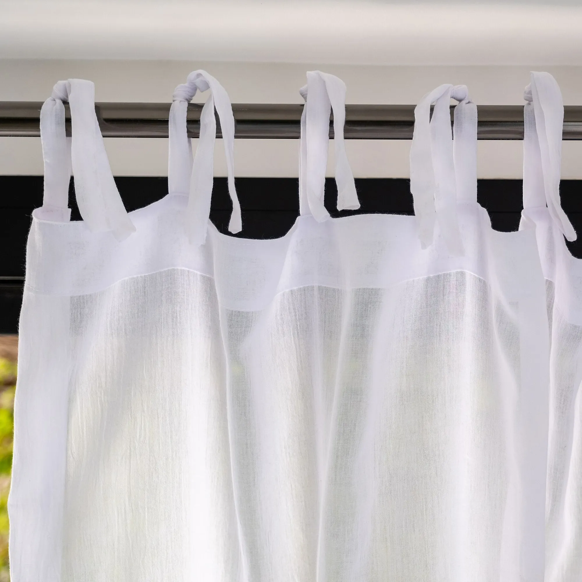 alinea Voilage*Voilage à nouettes en polyester et coton 130x250cm - Blanc