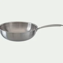 alinea Cuisson Spécifique|Casserole, Poêle Et Sauteuse*Wok en inox D28cm - métallisé Argenté