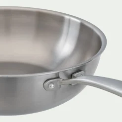 alinea Cuisson Spécifique|Casserole, Poêle Et Sauteuse*Wok en inox D28cm - métallisé Argenté